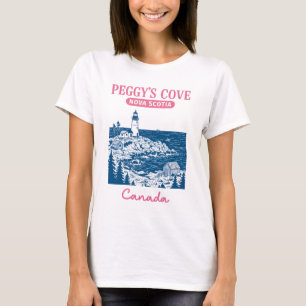 Camiseta Peggy's Cove Nova Scotia Canadá Arte Pastel Fofo