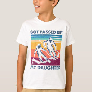 Camiseta Pego no Pé pela Minha Filha Piadas de Esqui Homens