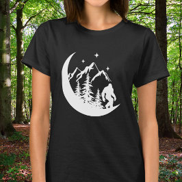 Camiseta PéGrande Sasquatch Squatchy Floresta Montanhas Lua