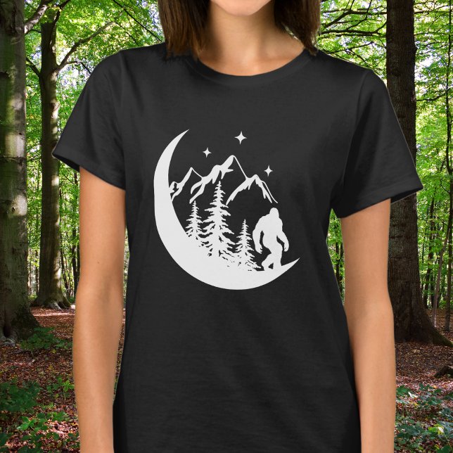 Camiseta PéGrande Sasquatch Squatchy Floresta Montanhas Lua (Criador carregado)