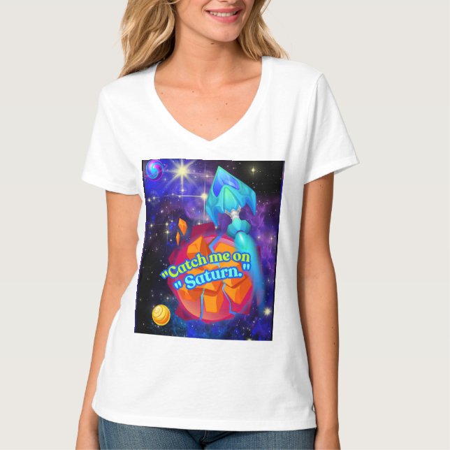 Camiseta Pegue-me em Saturno (Frente)