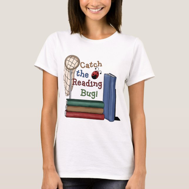 Camiseta Pegue o Inseto de leitura (Frente)