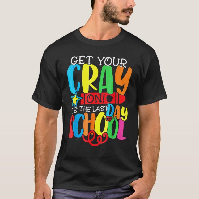 Camiseta Pegue seu Crayon. É o último dia de aula. (Frente)