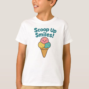 Camiseta Pegue Sorrisos Diversão Sorvete Colorido Gráfico