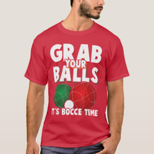 Camiseta Pegue Suas Bolas É Bocceime Jogador de Bocha retrô