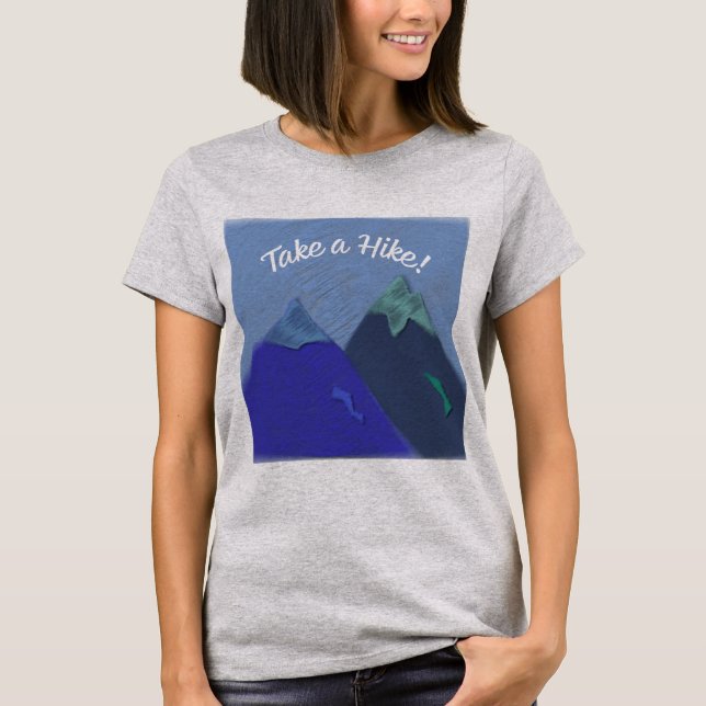Camiseta Pegue um Design de Montanha Hike (Frente)