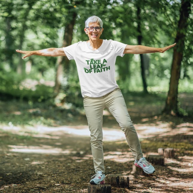 Camiseta Pegue uma folha de T-Shirt de Fé (Criador carregado)