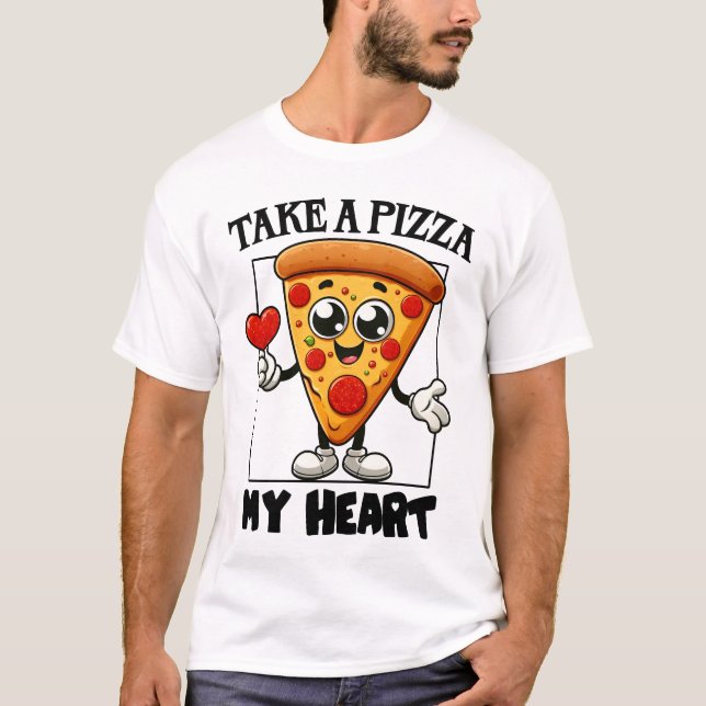 Camiseta Pegue uma pizza meu coração (Frente)