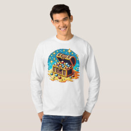 Camiseta Peito de tesouro de pixel - Design de Loot de jogo