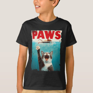 Camiseta Peitos de Gato de Gato Paródia Tubarão de Gato Per