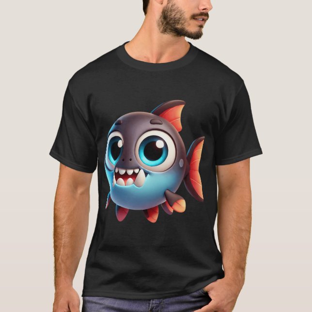 Camiseta Peixe Adorável Fangtooth (Frente)