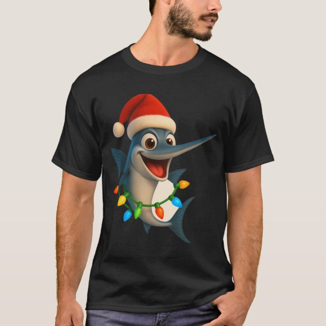 Camiseta Peixe-Agulha de Natal (Frente)