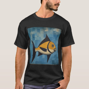 Camiseta Peixe Amarelo de Barbatana Preta
