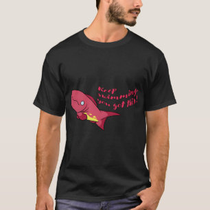 Camiseta Peixe ameixa feliz fofo - continue nadando