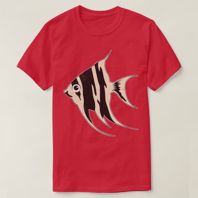 Camiseta Peixe-Anjo Aquário Afiado de Peixe Idea (Frente do Design)