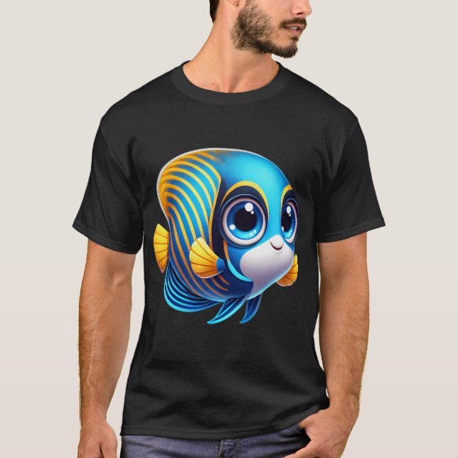 Camiseta Peixe-Anjo Imperador Adorável (Frente)
