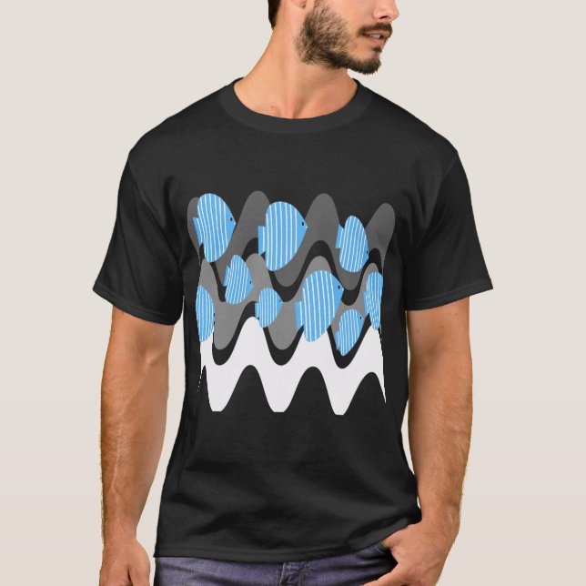 Camiseta Peixe Anjo Kitsch Azul (Frente)