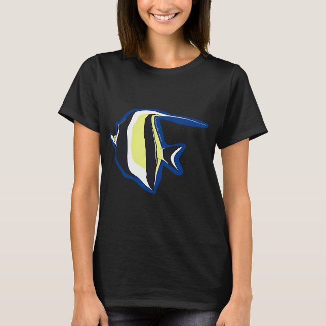Camiseta Peixe-Anjo Nadando Para Longe (Frente)