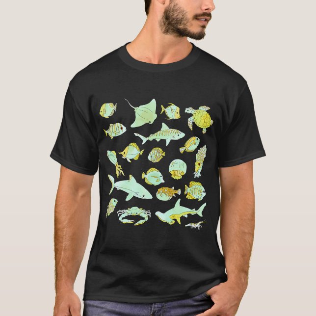 Camiseta Peixe aquarela Amarelo (Frente)