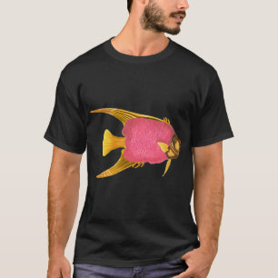 Camiseta Peixe, Aquarela Rosa, Amarelo