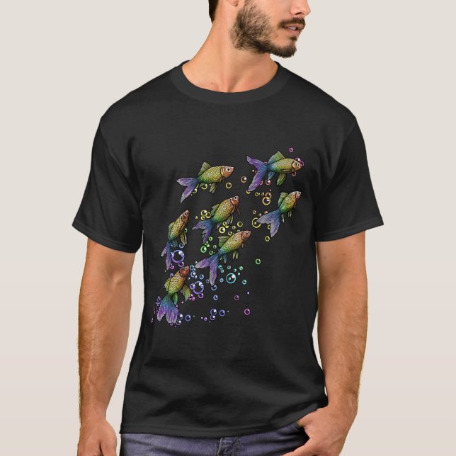 Camiseta Peixe Arco-Íris Com Bolhas (Frente)
