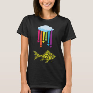 Camiseta Peixe Arco-Íris Peixe Arco-Íris Coração Adora Anim
