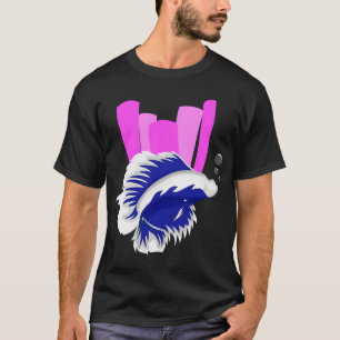 Camiseta peixe autêntico azul branco