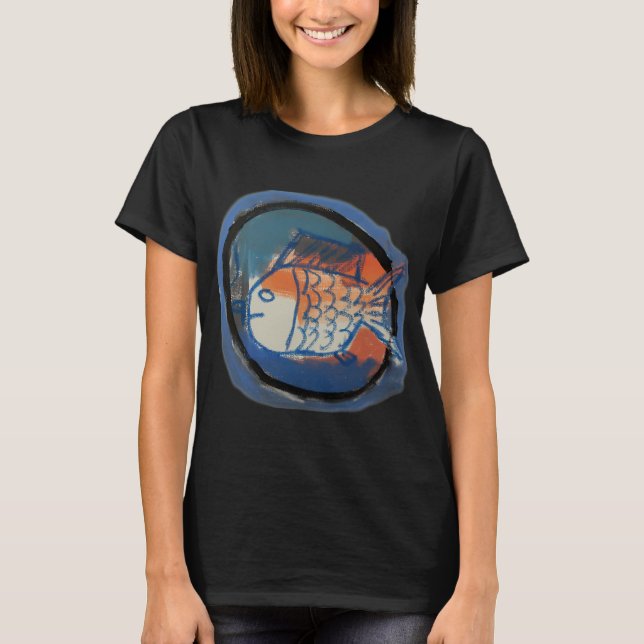 Camiseta Peixe Azul e Laranja (Frente)