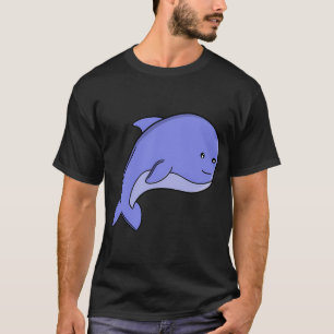Camiseta Peixe Azul Kawaii Golfinho ou Boto Cartoon