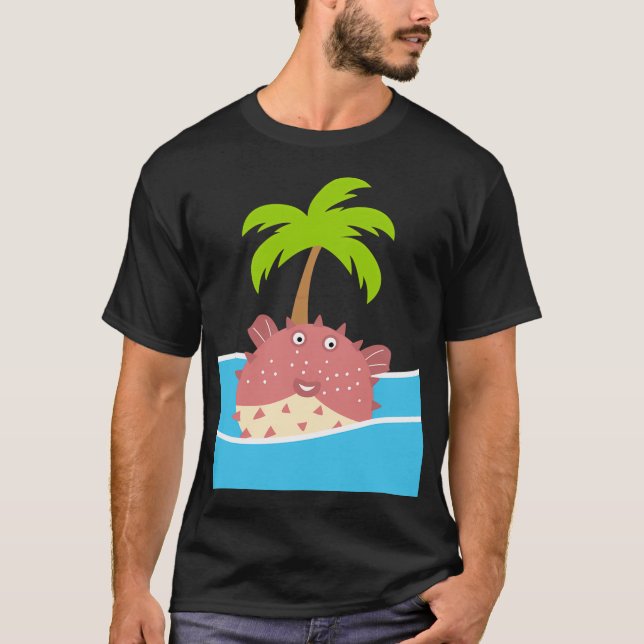 Camiseta Peixe Baiacu e Coqueiro (Frente)