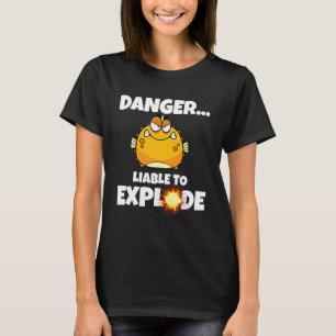 Camiseta Peixe Baiacu Perigo Propenso a Explodir Peixe Ba