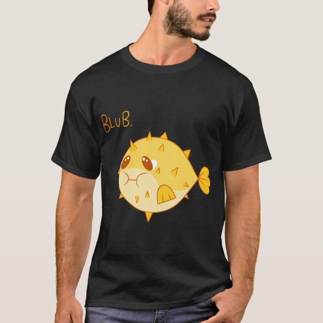 Camiseta Peixe-balão 'Blub' Design (Frente)