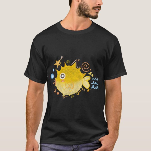 Camiseta Peixe-balão cítrico (Frente)