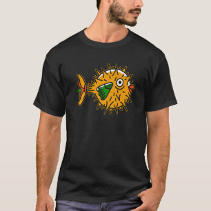 Camiseta Peixe-balão Meme Engraçado Peixe-do-mar Fofinho Ba