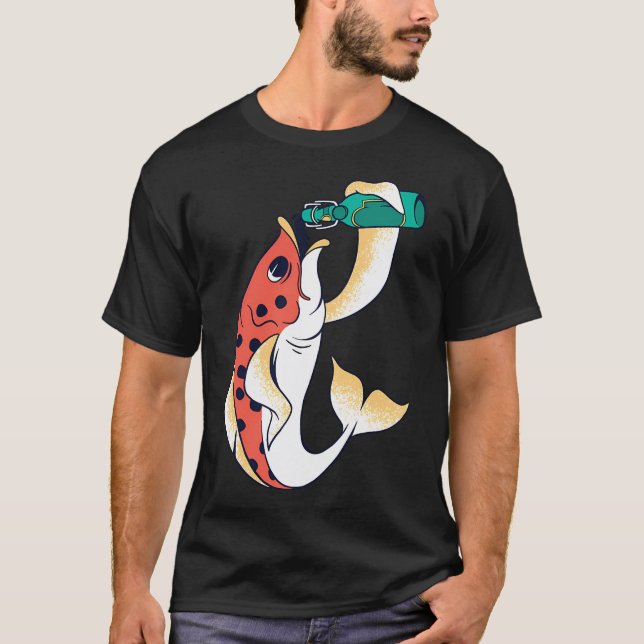 Camiseta Peixe Bebendo Cerveja (Frente)