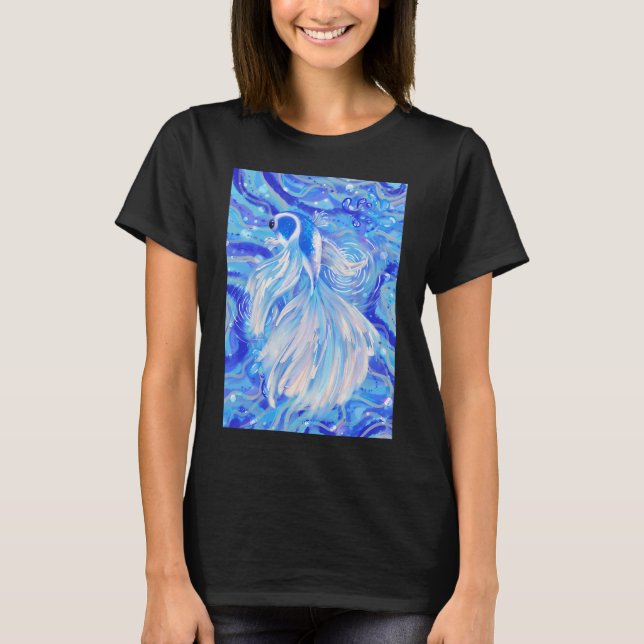 Camiseta peixe beta azul mítico (Frente)