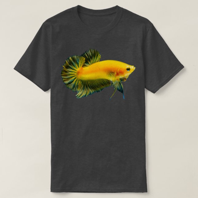 Camiseta Peixe-betta amarelo (Frente do Design)