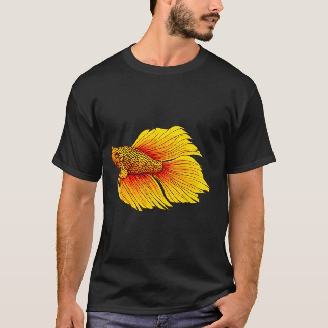 Camiseta Peixe Betta Amarelo (Frente)