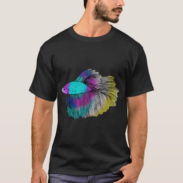 Camiseta Peixe Betta Arco-Íris (Frente)