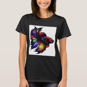 Camiseta Peixe Betta Arco-Íris Vibrante
