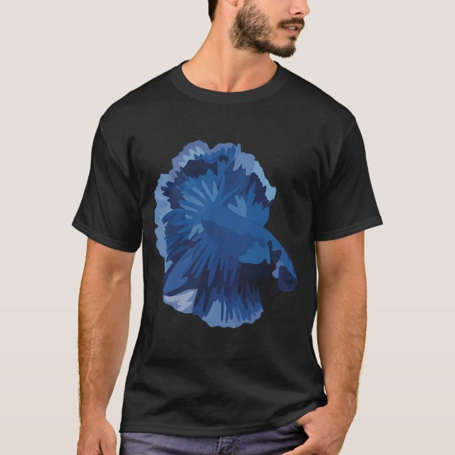 Camiseta Peixe Betta Azul - Arte Digital (Frente)
