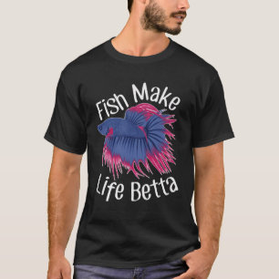 Camiseta Peixe Betta Azul e Rosa Vibrante - Peixes Tornam a