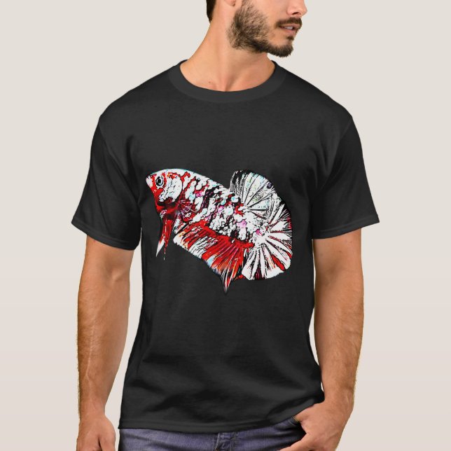 Camiseta Peixe Betta Cobre Koi Vermelho (Frente)