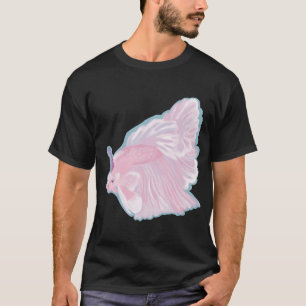 Camiseta peixe betta rosa de festa