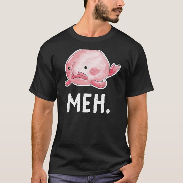 Camiseta Peixe Blob Meh. Triste Aguarela Feia Fofa (Frente)