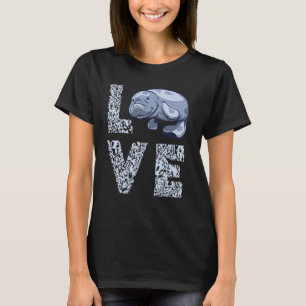Camiseta Peixe-boi Amor Leopardo Peixe-boi Gordo Animal Aqu