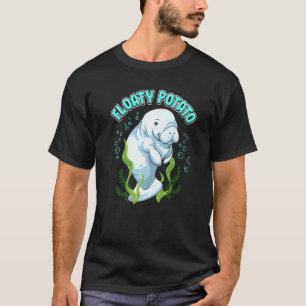 Camiseta Peixe-boi batata engraçado flutuante Vaca marinha