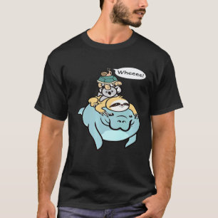 Camiseta Peixe-boi de corrida preguiça tartaruga coala cara
