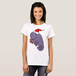 Camiseta Peixe-boi engraçado em desenhos animados do Natal