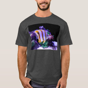 Camiseta Peixe-borboleta amarelo e branco
